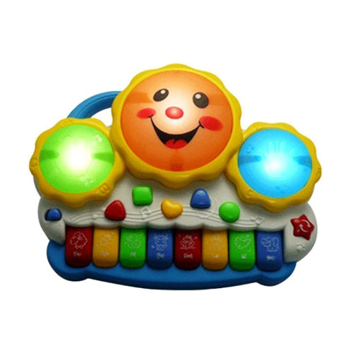 Doozie Gifts Drum Keyboard Musical Plastic Toys With Flashing Lights - Animal Sounds And Songs, Multi Color